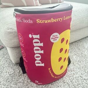 poppi Strawberry Lemonade Cooler Backpack NWOT